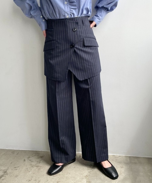 LOWRYS FARM（ローリーズファーム）の「３ＷＡＹセットワイドパンツ　965142（スラックス・レディース・ネイビー/グレー・FREE）」の10枚目の写真