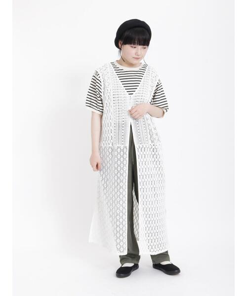 Samansa Mos2（サマンサ モスモス）の「前後2WAYレースジレワンピース（ワンピース・レディース・キナリ/ブラック/オフホワイト・F）」の5枚目の写真