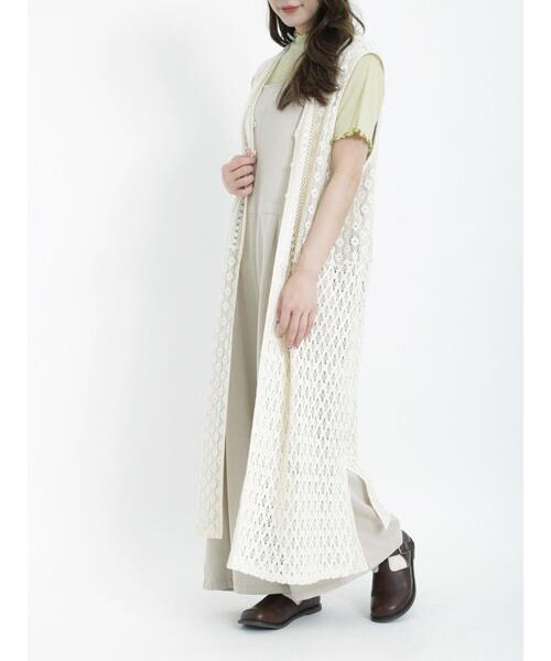 Samansa Mos2（サマンサ モスモス）の「前後2WAYレースジレワンピース（ワンピース・レディース・キナリ/ブラック/オフホワイト・F）」の9枚目の写真