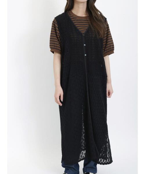 Samansa Mos2（サマンサ モスモス）の「前後2WAYレースジレワンピース（ワンピース・レディース・キナリ/ブラック/オフホワイト・F）」の13枚目の写真