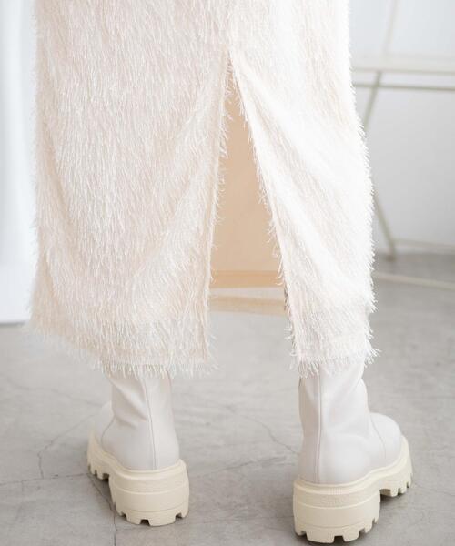 WEGO（ウィゴー）の「WEGO/フリンジロングスカート（スカート・レディース・ブラック/アイボリー・FREE）」の18枚目の写真