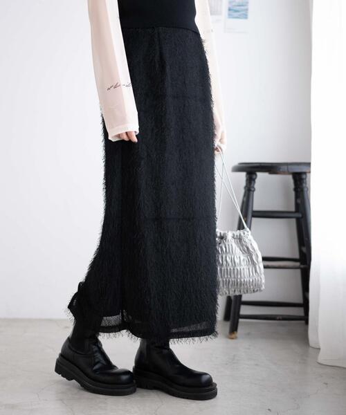 WEGO（ウィゴー）の「WEGO/フリンジロングスカート（スカート・レディース・ブラック/アイボリー・FREE）」の22枚目の写真