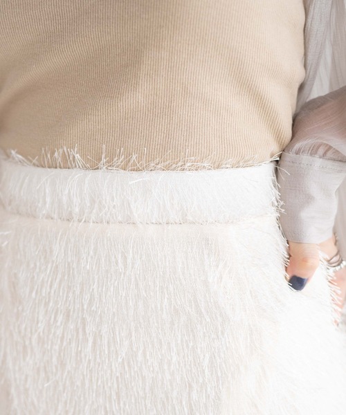 WEGO（ウィゴー）の「WEGO/フリンジロングスカート（スカート・レディース・ブラック/アイボリー・FREE）」の6枚目の写真