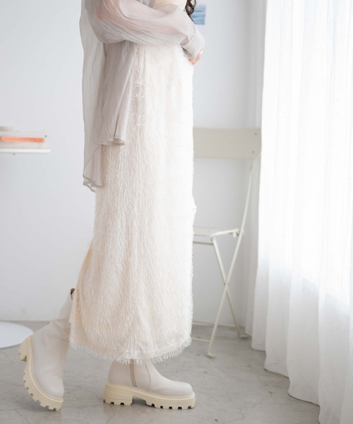 WEGO（ウィゴー）の「WEGO/フリンジロングスカート（スカート・レディース・ブラック/アイボリー・FREE）」の11枚目の写真