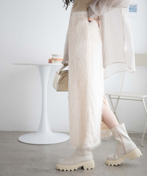 WEGO（ウィゴー）の「WEGO/フリンジロングスカート（スカート・レディース・ブラック/アイボリー・FREE）」の12枚目の写真