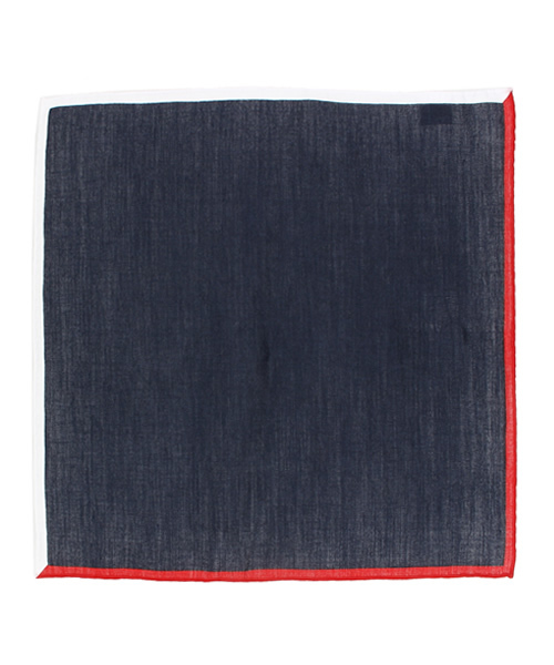 SHIPS（シップス）の「SD: 2カラーパイピング リネン ポケットチーフ（ハンカチ/ハンドタオル・メンズ・ホワイト/ネイビー・ONE SIZE）」の6枚目の写真