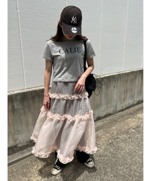 WC(ダブル シー)の「ボリュームシアーフリルスカート(スカート・レディース・ベージュ/ブラック・FREE)」の21枚目の写真