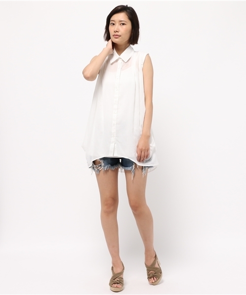 OUTLET（アウトレット）の「【DaTuRa】裾ボリュームシャツワンピ（ワンピース・レディース・ホワイト・FREE）」の3枚目の写真