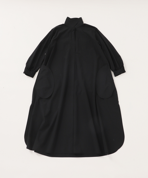 新品】【定価6万】Sov. ナイロンストレッチシャツワンピース フリル 36