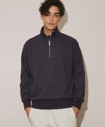「NJ/CLUB」HOMESTOCK微起毛裏毛ハーフジップスウェット