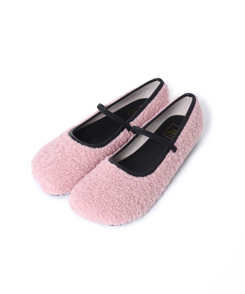 Alley by w closet（アリーバイダブルクローゼット）の「【Alley】ボアバレエシューズ（バレエシューズ・レディース・オフホワイト/ピンク/モカ・L/M）」の3枚目の写真