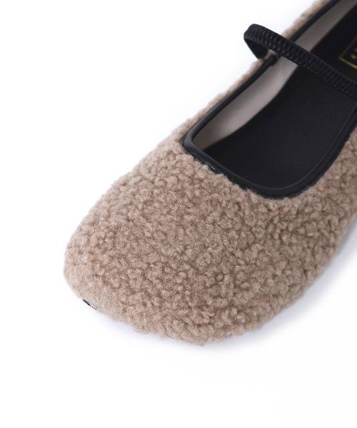 Alley by w closet（アリーバイダブルクローゼット）の「【Alley】ボアバレエシューズ（バレエシューズ・レディース・オフホワイト/ピンク/モカ・L/M）」の5枚目の写真