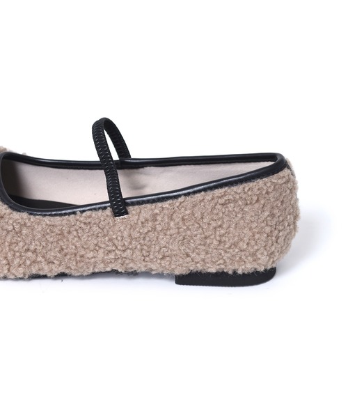 Alley by w closet（アリーバイダブルクローゼット）の「【Alley】ボアバレエシューズ（バレエシューズ・レディース・オフホワイト/ピンク/モカ・L/M）」の6枚目の写真