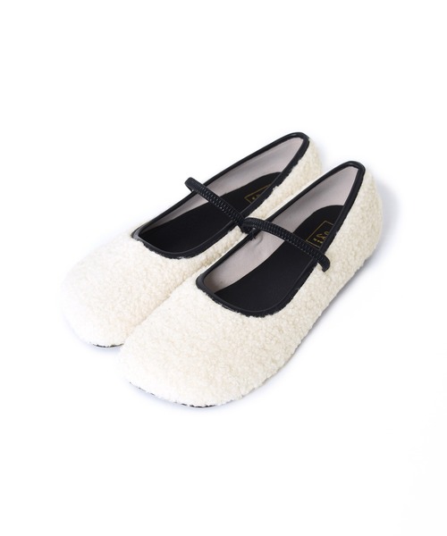 Alley by w closet（アリーバイダブルクローゼット）の「【Alley】ボアバレエシューズ（バレエシューズ・レディース・オフホワイト/ピンク/モカ・L/M）」の18枚目の写真