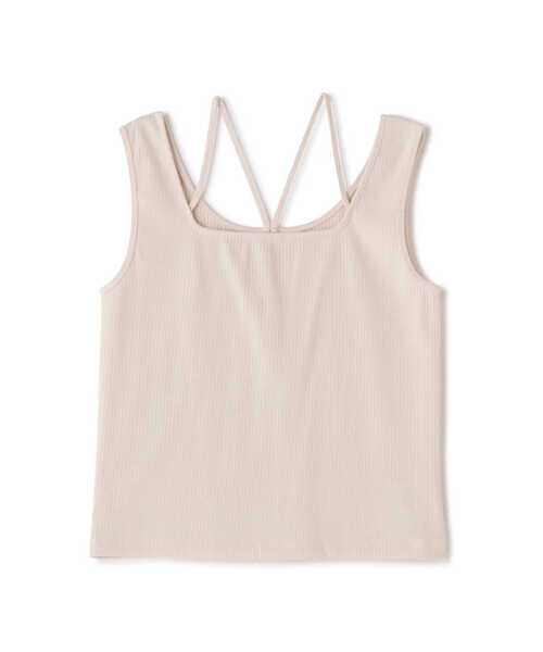 EDIT COLOGNE（エディットコロン）の「《EDIT COLOGNE》前後2Wayテレコタンクトップ（タンクトップ・レディース・ブラック/グレー/オフホワイト・FREE）」の2枚目の写真