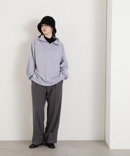 N.（N. Natural Beauty Basic）（エヌエヌナチュラルビューティーベーシック）の「◆シャギーベルハット（ハット・レディース・ホワイト/ブラック・ﾌﾘ-）」の4枚目の写真