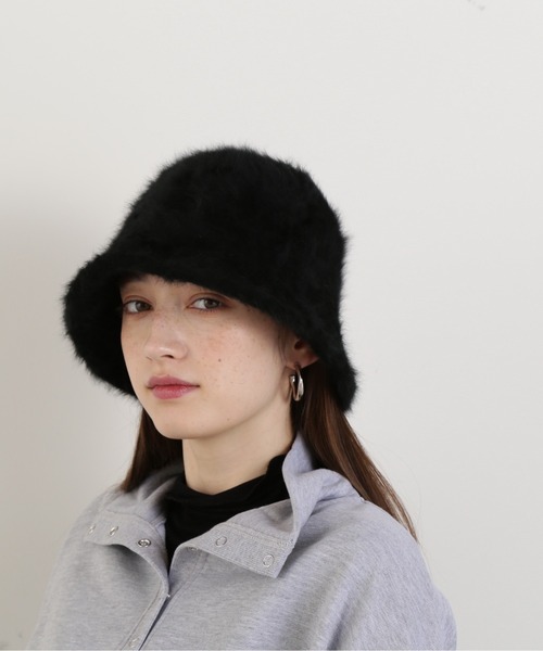 N.（N. Natural Beauty Basic）（エヌエヌナチュラルビューティーベーシック）の「◆シャギーベルハット（ハット・レディース・ホワイト/ブラック・ﾌﾘ-）」の11枚目の写真