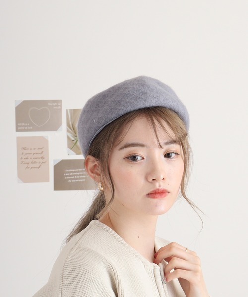 セール】PAGE ONE 編み立て柄入りベレー（ハンチング/ベレー帽