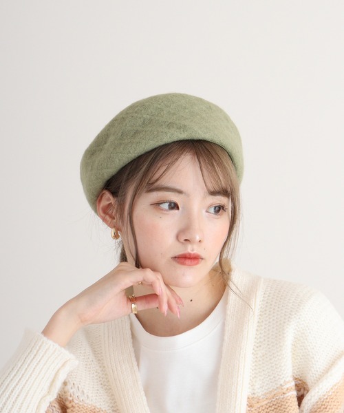 FUNALIVE（ファンアライブ）の「PAGE ONE 編み立て柄入りベレー（ハンチング/ベレー帽・レディース・カーキ/モカ/アイボリー/ブラック/グレー/カーキ系/ブルー系/杢グレー・FREE）」の15枚目の写真