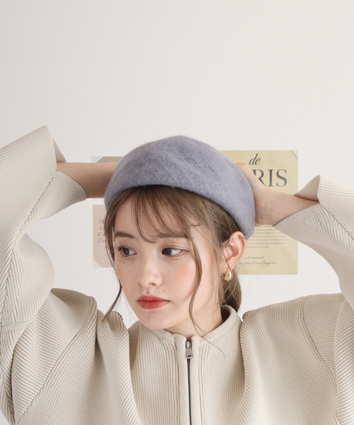 セール】PAGE ONE 編み立て柄入りベレー（ハンチング/ベレー帽