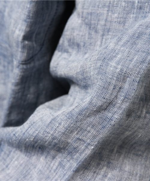 WHO'S WHO gallery（フーズフーギャラリー）の「【GIGGER】リネンバンドカラー7分袖（シャツ/ブラウス・メンズ・ホワイト/ダークブルー/サックスブルー/ブルー・LARGE/MEDIUM）」の7枚目の写真