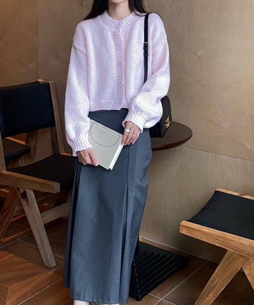 Ada.(エイダ)の「袖ぽわん パステルカラー ショート カーディガン(カーディガン/ボレロ・レディース・パープル/ライトグリーン/ピンク/ブラック/ライトブルー・FREE)」の19枚目の写真