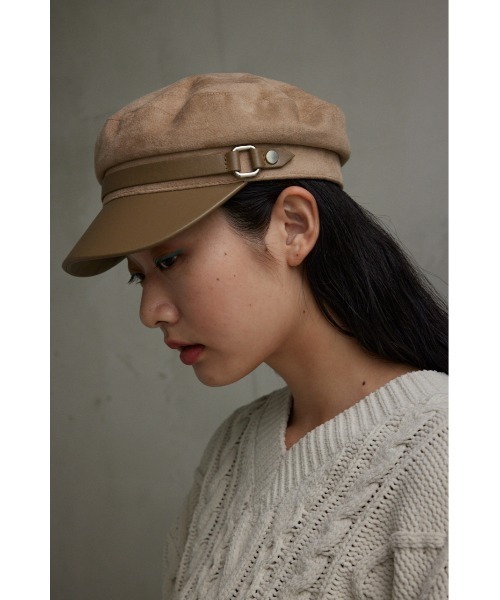 AZUL by moussy(アズールバイマウジー)の「コントラストブリムベルトデザインキャスケット(キャスケット・レディース・ブラック/ベージュ・FREE)」の20枚目の写真