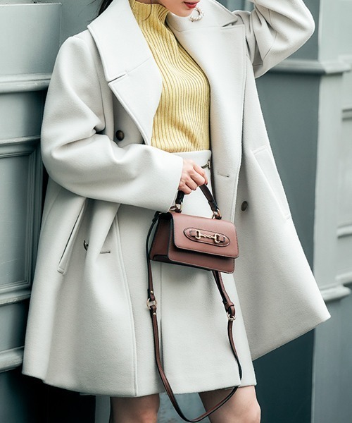 12Twelve Agenda（トゥエルブ　アジェンダ）の「ストレッチウールPコート【セットアップ着用可能】（ピーコート・レディース・アイボリー/ネイビー・M）」の12枚目の写真