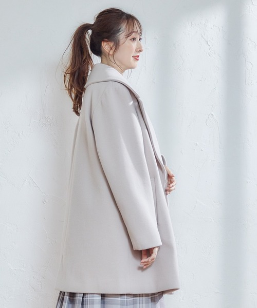 12Twelve Agenda（トゥエルブ　アジェンダ）の「ストレッチウールPコート【セットアップ着用可能】（ピーコート・レディース・アイボリー/ネイビー・M）」の18枚目の写真