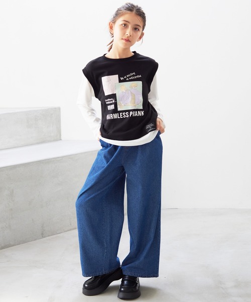 Amourire girl（アムリールガール）の「デニムバギーパンツ