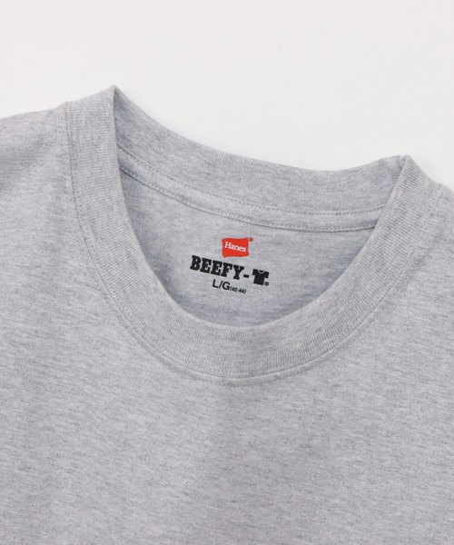 HANES（ヘインズ）の「【Hanes/ヘインズ】メンズ ビーフィー ロングスリーブTシャツ（Tシャツ/カットソー・メンズ・ブラック/ホワイト/ネイビー/ヘザーグレー・MEDIUM/LARGE/SMALL/X-LARGE/X-SMALL）」の14枚目の写真