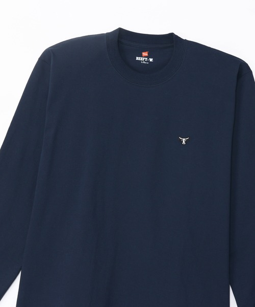 HANES（ヘインズ）の「【Hanes/ヘインズ】メンズ ビーフィー ロングスリーブTシャツ（Tシャツ/カットソー・メンズ・ブラック/ホワイト/ネイビー/ヘザーグレー・MEDIUM/LARGE/SMALL/X-LARGE/X-SMALL）」の7枚目の写真