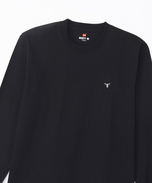 HANES（ヘインズ）の「【Hanes/ヘインズ】メンズ ビーフィー ロングスリーブTシャツ（Tシャツ/カットソー・メンズ・ブラック/ホワイト/ネイビー/ヘザーグレー・MEDIUM/LARGE/SMALL/X-LARGE/X-SMALL）」の19枚目の写真