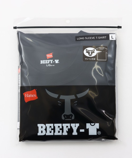 HANES（ヘインズ）の「【Hanes/ヘインズ】メンズ ビーフィー ロングスリーブTシャツ（Tシャツ/カットソー・メンズ・ブラック/ホワイト/ネイビー/ヘザーグレー・MEDIUM/LARGE/SMALL/X-LARGE/X-SMALL）」の16枚目の写真
