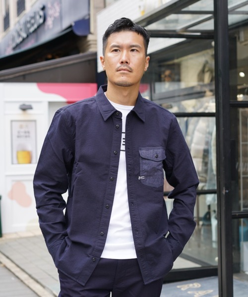 DENHAM（デンハム）の「DENHAM/デンハム/WORKER REG MIX SHIRT SDM（シャツ/ブラウス・メンズ・ネイビー・S/M/L/XL）」の10枚目の写真