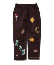 ツイルピーチ起毛ワッペン刺繍ワークパンツ