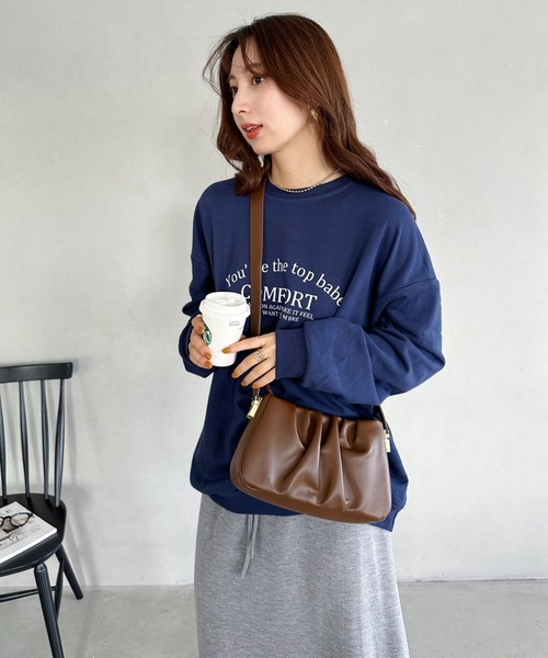 MYMOOD.（マイムード）の「tack desigh leather shoulder bag／2WAYタックデザインPUショルダーバッグ（ショルダーバッグ・レディース・ブラック/アイボリー/ブラウン・FREE）」の16枚目の写真