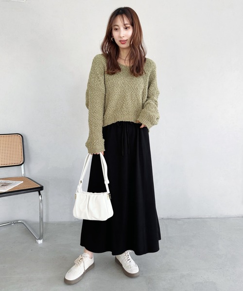 MYMOOD.（マイムード）の「tack desigh leather shoulder bag／2WAYタックデザインPUショルダーバッグ（ショルダーバッグ・レディース・ブラック/アイボリー/ブラウン・FREE）」の9枚目の写真