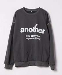 激安SALE開催中/新色追加/ビッグシルエット　ステッチロゴスウェットトップス