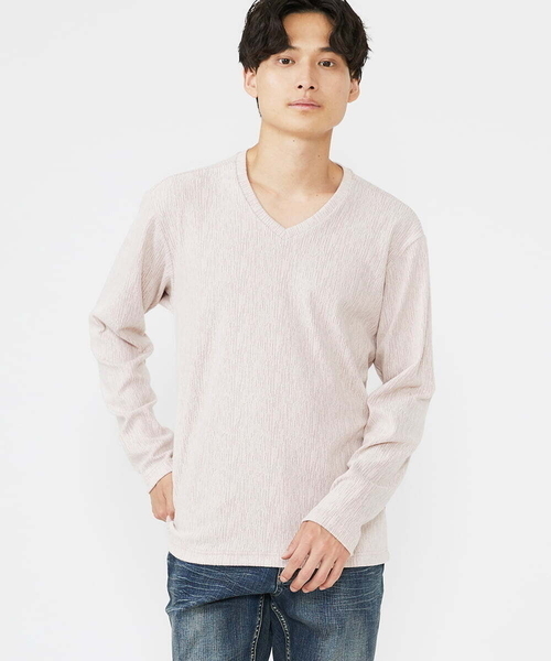 MK MICHEL KLEIN HOMME (エムケーミッシェルクランオム)の「【WEB限定】楊柳クレープカットソー(Tシャツ/カットソー・メンズ・ホワイト/ライトグレー/ピンク/チャコールグレー・48/46/51/44)」の4枚目の写真