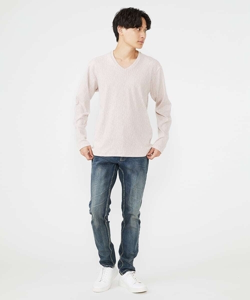 MK MICHEL KLEIN HOMME (エムケーミッシェルクランオム)の「【WEB限定】楊柳クレープカットソー(Tシャツ/カットソー・メンズ・ホワイト/ライトグレー/ピンク/チャコールグレー・48/46/51/44)」の5枚目の写真