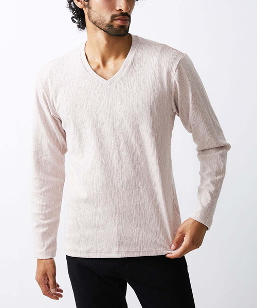 MK MICHEL KLEIN HOMME (エムケーミッシェルクランオム)の「【WEB限定】楊柳クレープカットソー(Tシャツ/カットソー・メンズ・ホワイト/ライトグレー/ピンク/チャコールグレー・48/46/51/44)」の7枚目の写真
