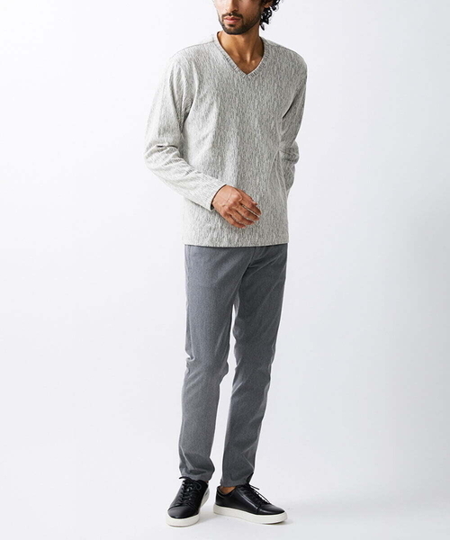 MK MICHEL KLEIN HOMME (エムケーミッシェルクランオム)の「【WEB限定】楊柳クレープカットソー(Tシャツ/カットソー・メンズ・ホワイト/ライトグレー/ピンク/チャコールグレー・48/46/51/44)」の18枚目の写真