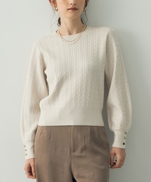 YECCA VECCA | 金釦ミニケーブルニット(ニット/セーター)