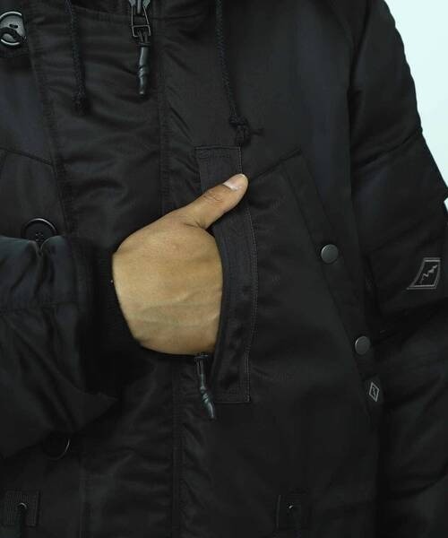 MANASTASH(マナスタッシュ)の「MANASTASH/マナスタッシュ/EXTRA MILE N-3 FIELD COAT/フィールドコート(ミリタリージャケット・メンズ・ブラック/タン・L/XL/M)」の7枚目の写真