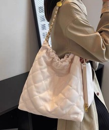ミニポーチ付き キルティング トートバッグ