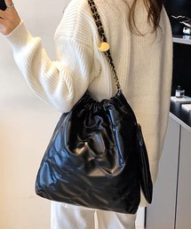 ミニポーチ付き キルティング トートバッグ