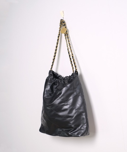 shopnikoniko（ショップニコニコ）の「ミニポーチ付き キルティング トートバッグ（トートバッグ・レディース・ブラック/ホワイト/ブラウン・フリー）」の22枚目の写真