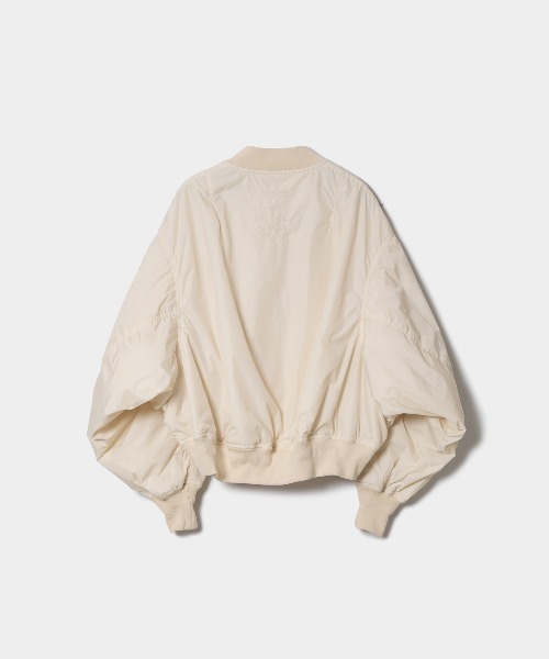 beautiful people（ビューティフルピープル）の「nylon taffeta       MA-1 blouson（MA-1・レディース・アイボリー/ブラック・36/38/40）」の3枚目の写真