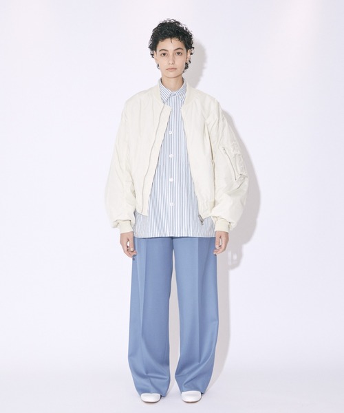 beautiful people（ビューティフルピープル）の「nylon taffeta       MA-1 blouson（MA-1・レディース・アイボリー/ブラック・36/38/40）」の5枚目の写真